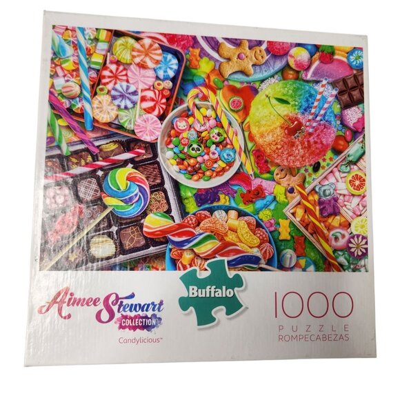 Two 1000pc puzzles Aimee Stewart Buffalo Games: Candylicious and Yardsale - Picture 3 of 8